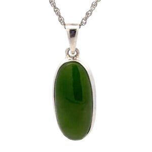 Jade & Sterling Silver Oval Pendant PSSJADELGOVAL