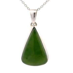 Jade & Sterling Silver Teardrop Pendant PSSJADELGTDP