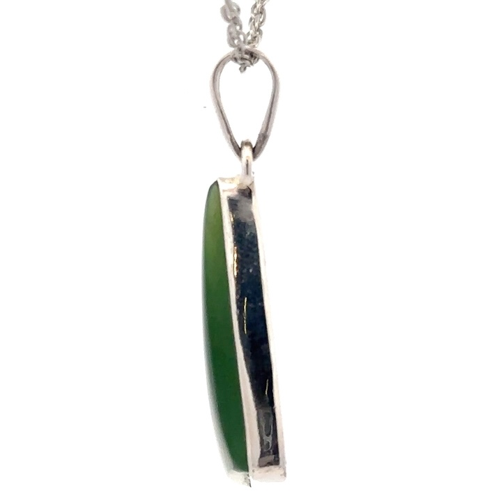 Jade & Sterling Silver Triangle Pendant PSSJADELGTRI - Image 2