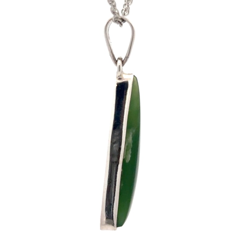Jade & Sterling Silver Triangle Pendant PSSJADELGTRI - Image 4