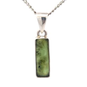 Jade & Sterling Silver Rectangle Pendant PSSJADESMREC