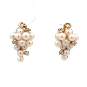 Pearl & Diamond Estate Earrings 078276