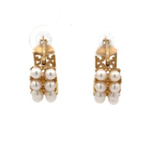 Estate Pearl & 14K Earrings 078280