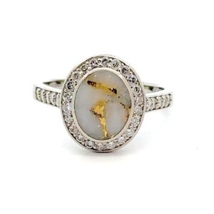 Diamond Gold Quartz Lady's Ring 700WG2