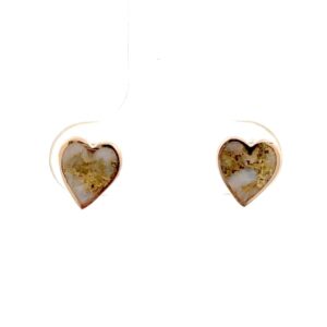 Gold Quartz Heart Post Earrings E219G2