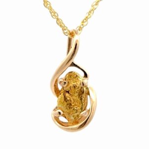 14K Gold Nugget Pendant With Fluid Setting PN784SNX