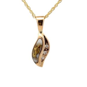 Gold Quartz & Diamond Lady's Pendant PN806DQX
