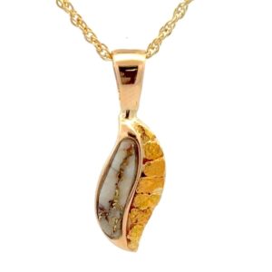 Gold Quartz & Gold Nugget Pendant PN806NQ