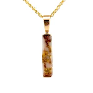 Rectangle Gold Quartz Pendant PN894MQ
