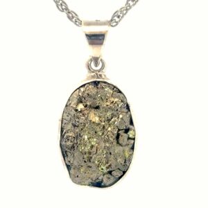 Small Pyrite & Sterling Silver Pendant