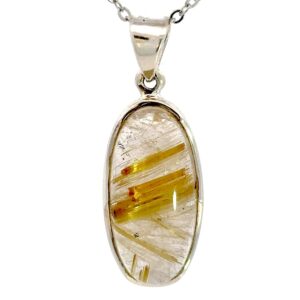 Medium Rutilated Quartz & Sterling Silver Pendant