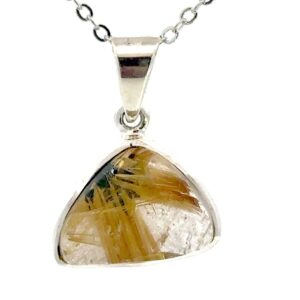 Small Rutilated Quartz & Sterling Silver Pendant