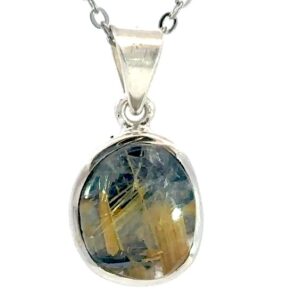Extra Small Rutilated Quartz & Sterling Silver Pendant
