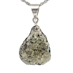 Large Pyrite & Sterling Silver Pendant