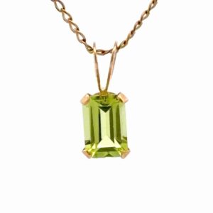 Emerald Cut Peridot Lady's Estate Pendant 078309