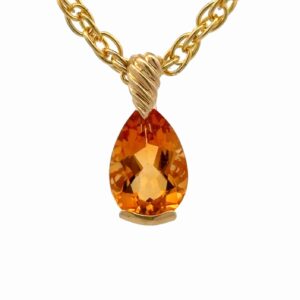 Citrine 14K Ladies Estate Pendant 078327