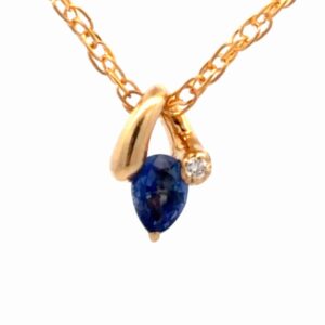 Sapphire & Diamond Ladies Estate Pendant 078330