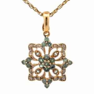 Chrysoberyl Flower Estate Pendant 074103