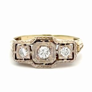 Lady's Vintage Diamond 2-Tone Estate Ring 077189