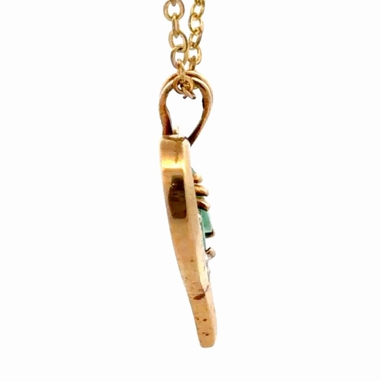 Lady's Emerald Estate Heart Pendant 090055 - Image 4