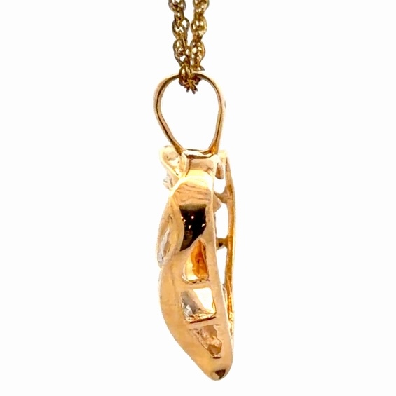 Diamond & 14K Lady's Estate Heart Pendant 090102 - Image 2