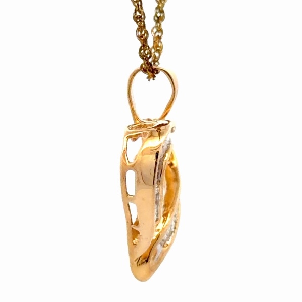 Diamond & 14K Lady's Estate Heart Pendant 090102 - Image 4