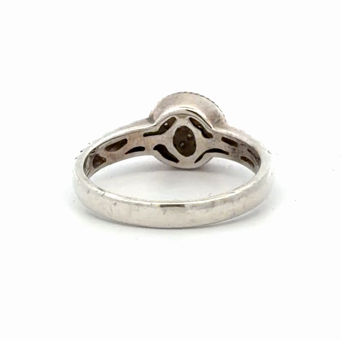 Sterling Silver &18K Diamond Ladies Estate Ring 090113 - Image 3