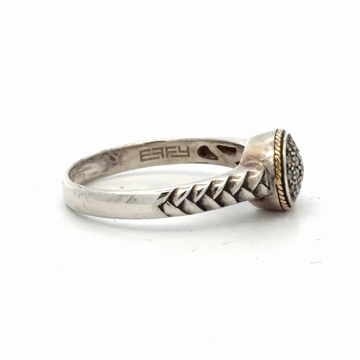 Sterling Silver &18K Diamond Ladies Estate Ring 090113 - Image 4