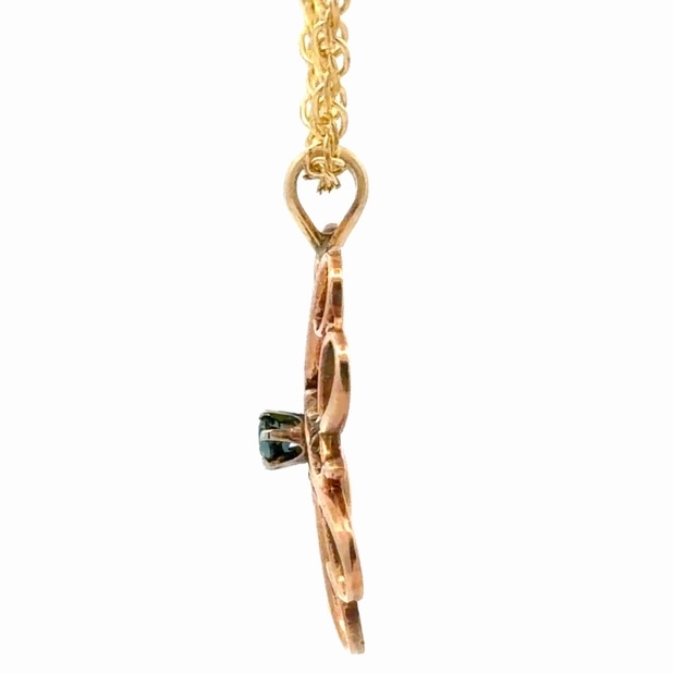 Sapphire Flower Estate Pendant 090410 - Image 2