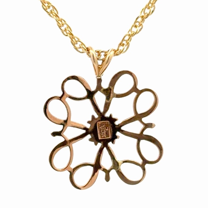 Sapphire Flower Estate Pendant 090410 - Image 3