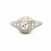 Platinum & Diamond Euro Cut Diamond Estate Ring 077227