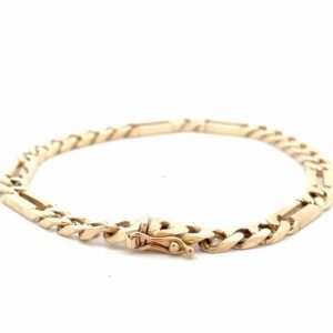 14K 6.10mm Fancy Curb 8.5" Estate Bracelet 078341