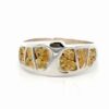 Channeled Sterling Silver & Gold Nugget Lady's Ring RL882NSS